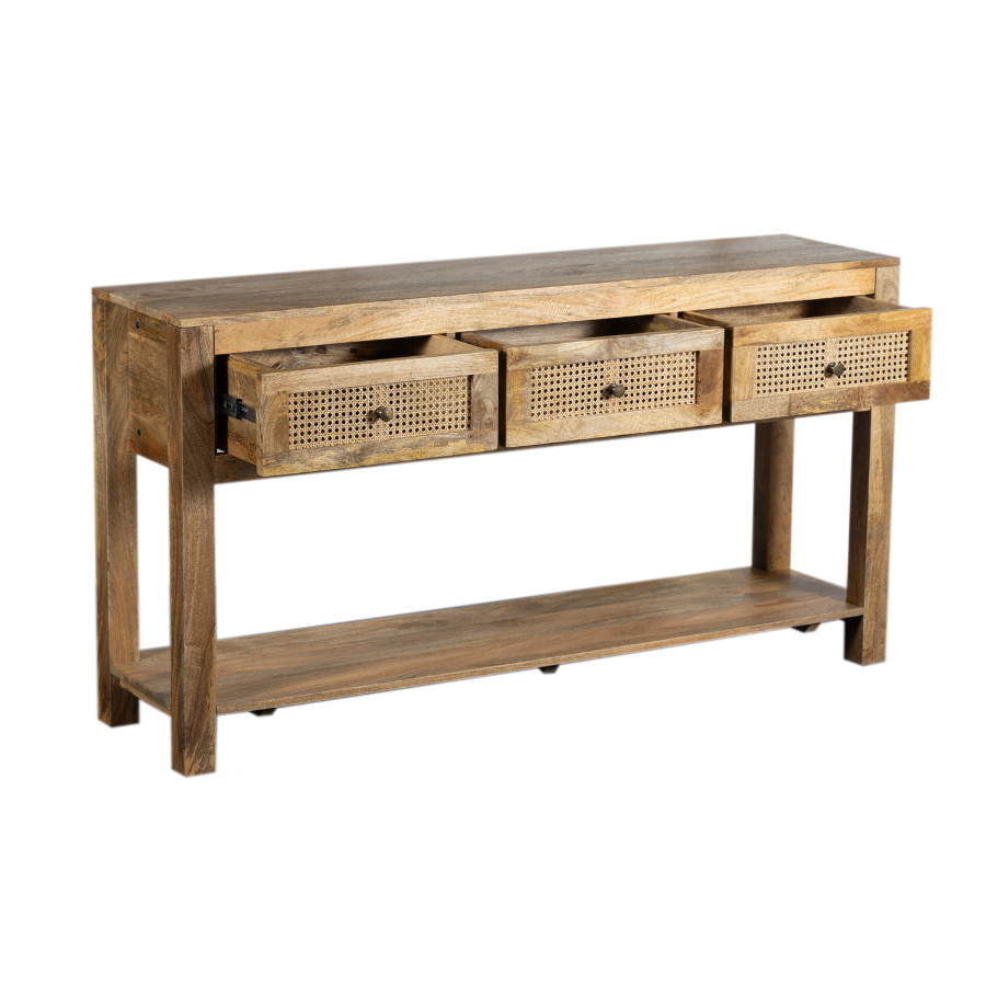 Top view of Byron console table in natural finish – 120cm – buy in Australia