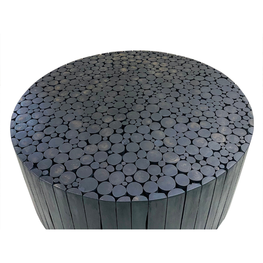 Musca Black Wooden Round Coffee Table - Fab Habitat , Coffee Tables,