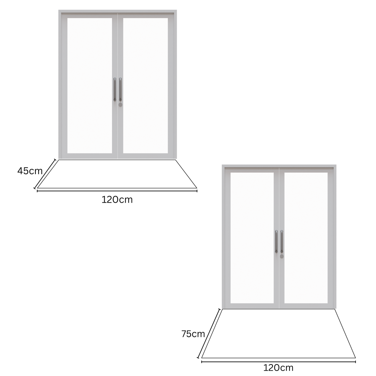 Set of entryway mats 45x120 cm and 75x120 cm – neutral hallway runner mats – buy online in Australia