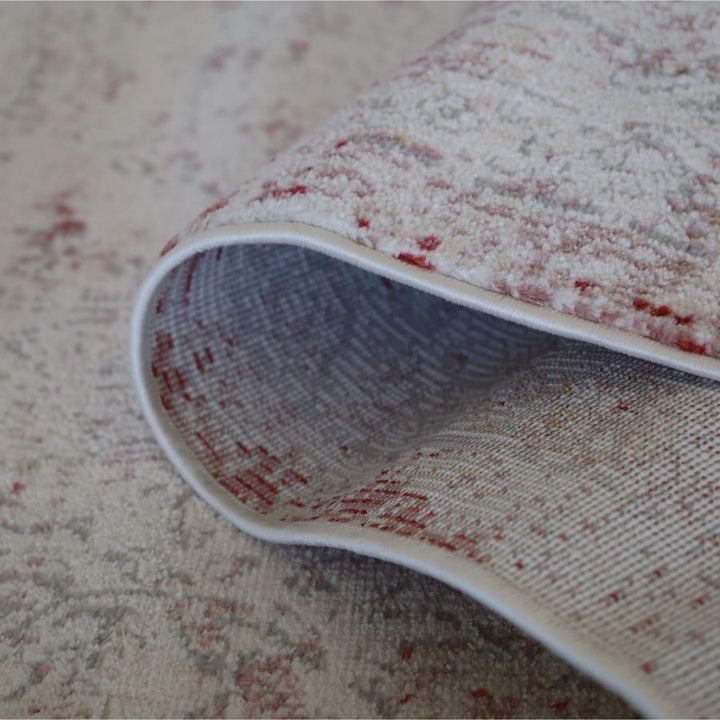 Khoasa Pale Rose Blush Modern Distressed Extra Large Rug