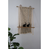 Boho macrame wall décor – Kibber shelf with hanging cotton rope, Australia