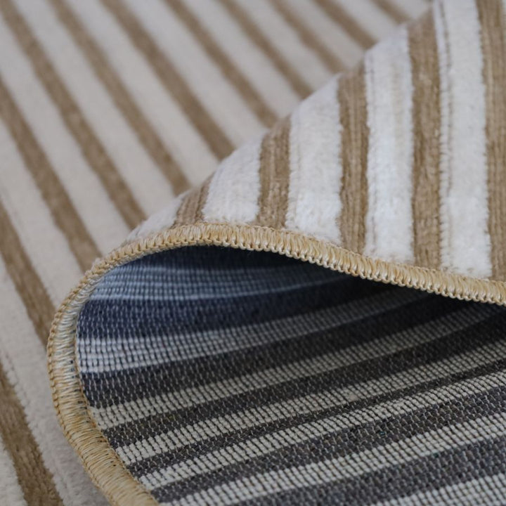 Seoul Beige Striped Indoor Outdoor Large Rug