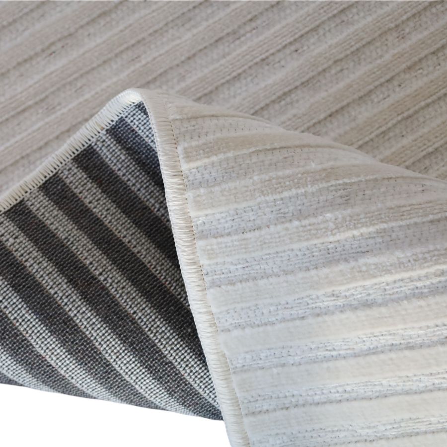 Seoul Grey Striped Indoor Outdoor Large Rug
