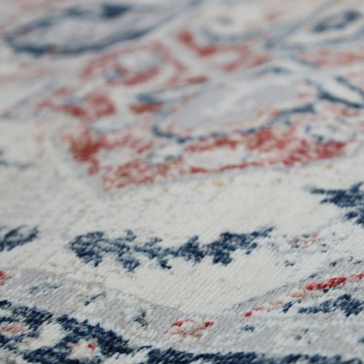 Soreaq Pale Rose and White Traditional Distressed Extra Large Rug