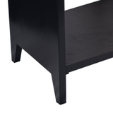 Back detail of Fraser walnut console table with slatted storage shelf – buy online in Australia