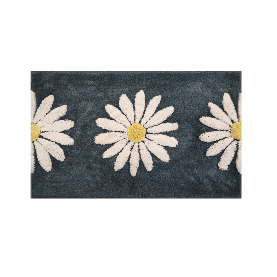 50x80cm Woodcliff Teal 100% Bathroom Mats