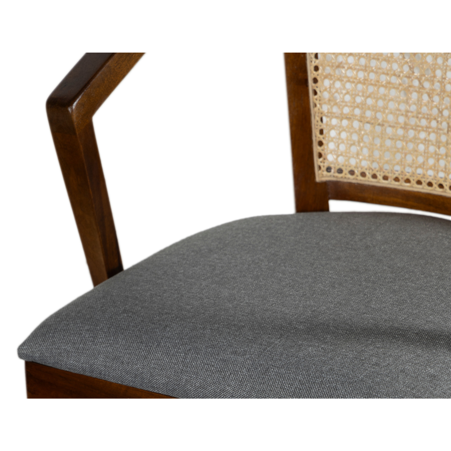 Byron Walnut Chair with Grey Seat (Set of 2)