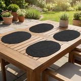 Hazel Black Oval PET Placemats