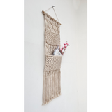 Bohemian cotton macrame book storage – Brong dual-pocket wall hanging Australia