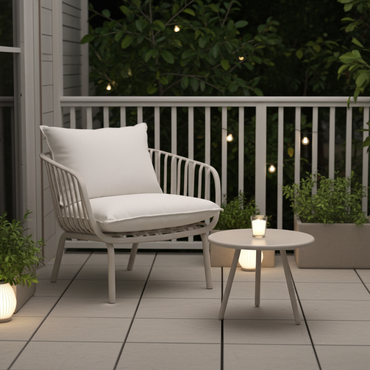 Owen Light Grey Metal Round Coffee Table