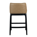Brasov Leather Upholstered Barstool with Backrest