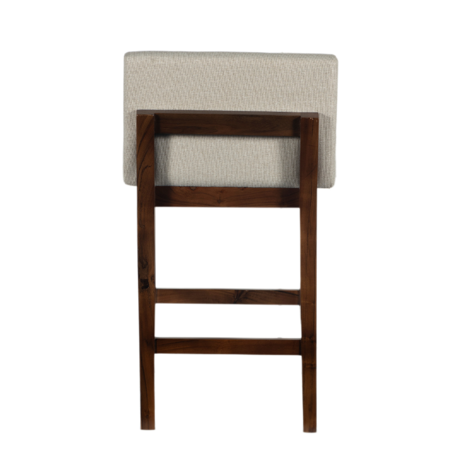 Valea Walnut Barstool with Beige Polyester Seat