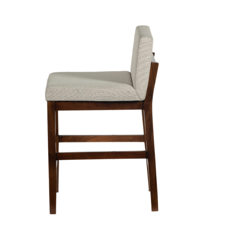 Valea Walnut Barstool with Beige Polyester Seat