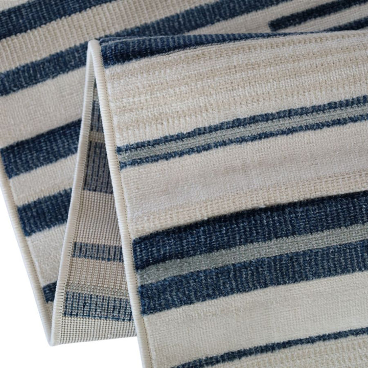 Yomi Navy and Cream Indoor Outdoor Large Rug