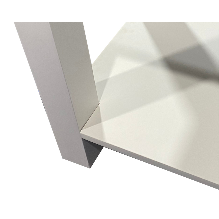 Wooden top Byron white console table corner detail – 120cm – online in Australia
