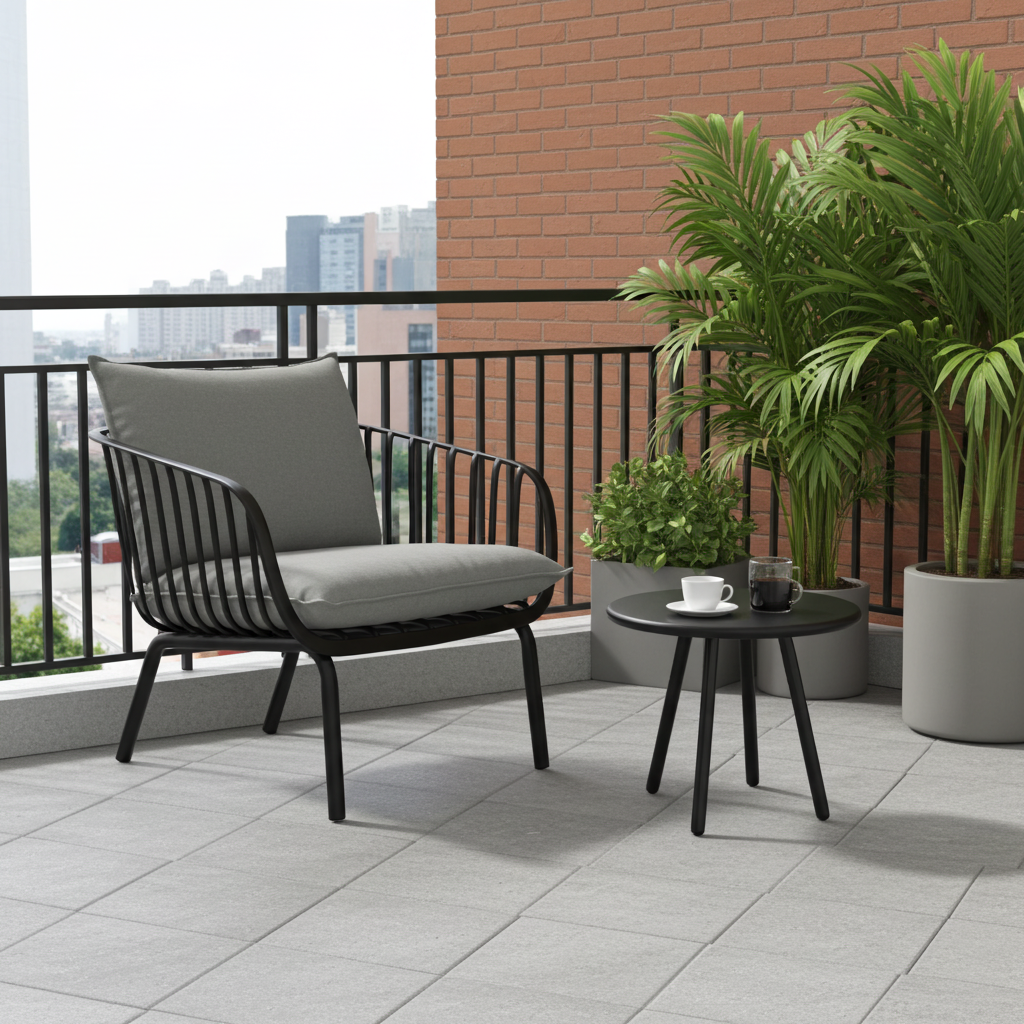 Owen Black Metal Round Coffee Table