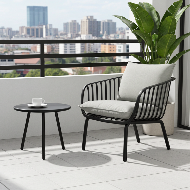 Owen Black Metal Round Coffee Table