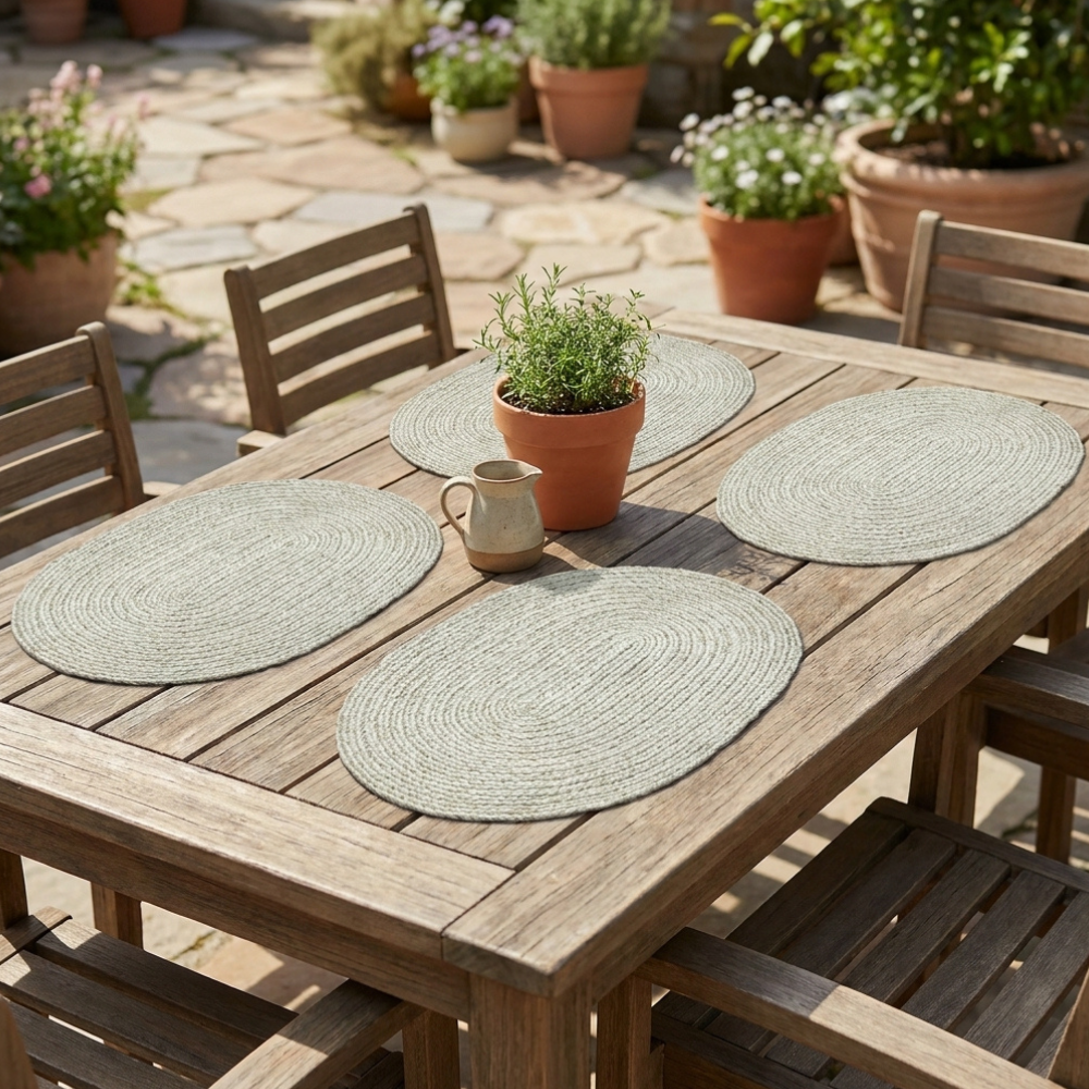 Hazel Cream Oval PET Placemats