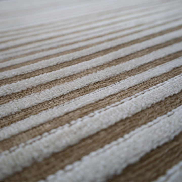 Seoul Beige Striped Indoor Outdoor Large Rug
