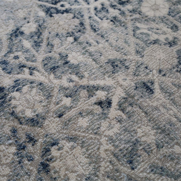 Kure Navy and White Traditional Distrssed Large Rug