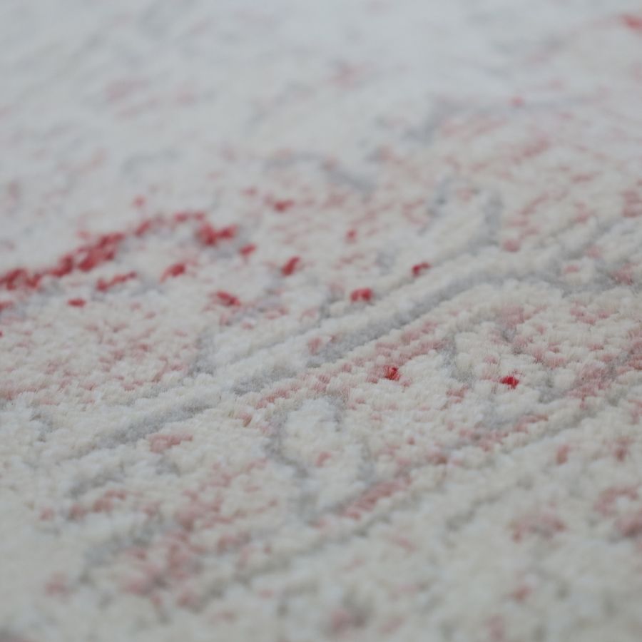 Khoasa Pale Rose Blush Modern Distressed Extra Large Rug