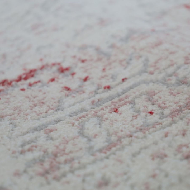 Khoasa Pale Rose Blush Modern Distressed Extra Large Rug