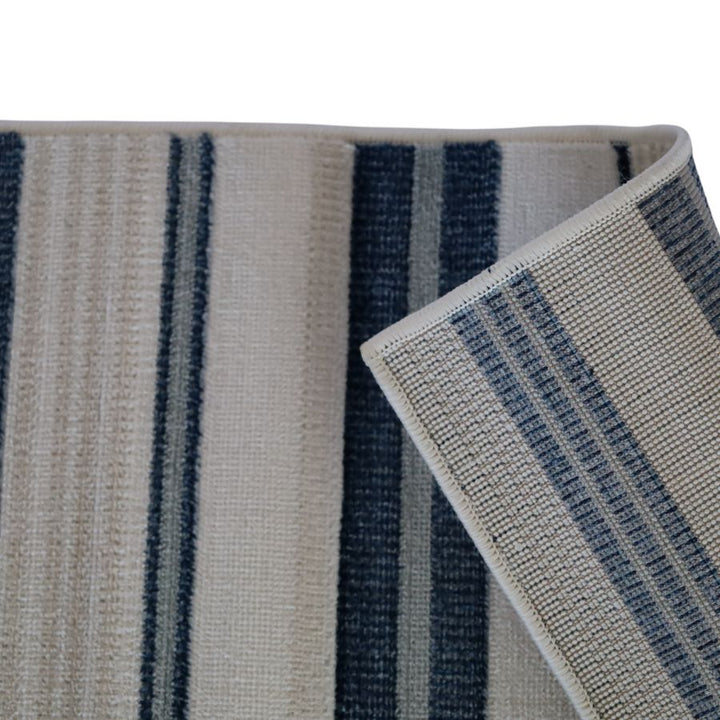 Yomi Navy and Cream Indoor Outdoor Large Rug