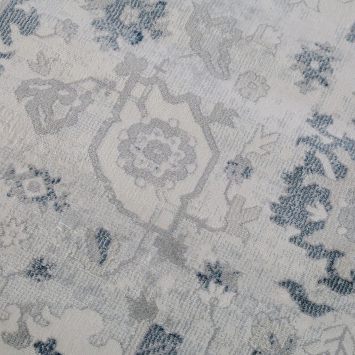 Lupin Navy and White Traditional Distressed Extra Large Rug