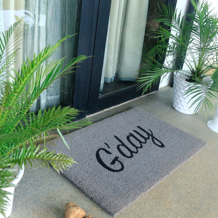 G'Day Grey PVC Backed Coir Doormat - Fab Habitat , Doormats, [product_size],