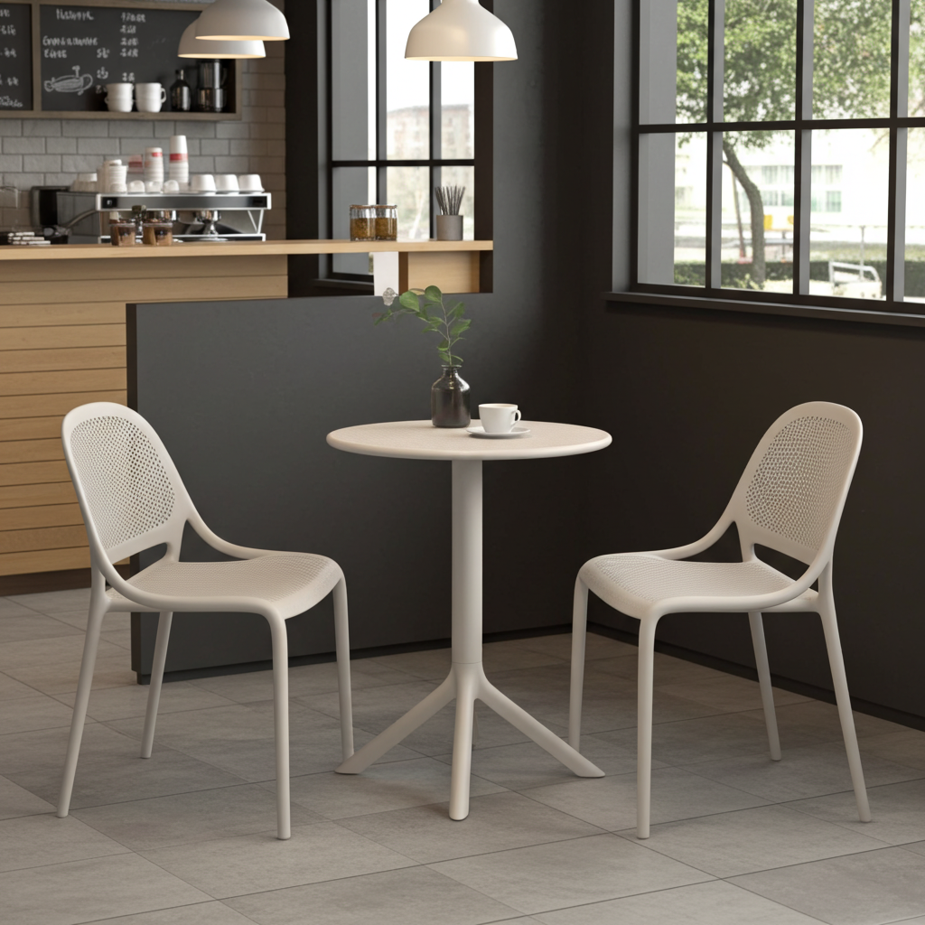 Olivia Light Grey Round Outdoor Table