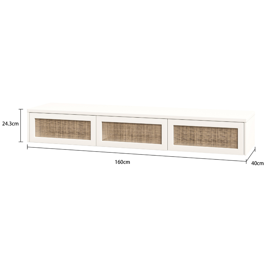 Arya White Floating TV Unit – 160cm