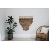 Neutral tone macrame hanging – Ringmo design with jute fringe, buy Australia
