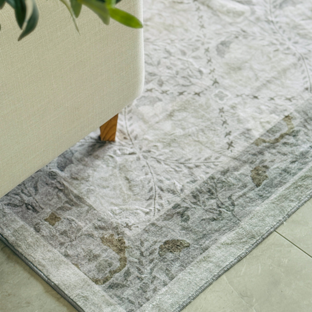 Aanya machine washable rug 150x210cm overhead image - buy online in Australia