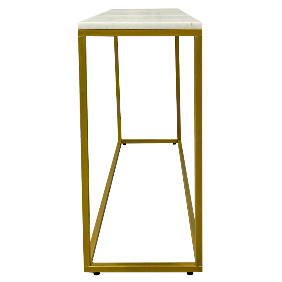 Agni Marble Top Gold Legs Console Table - Fab Habitat , Console Tables, 