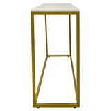 Agni Marble Top Gold Legs Console Table - Fab Habitat , Console Tables, 