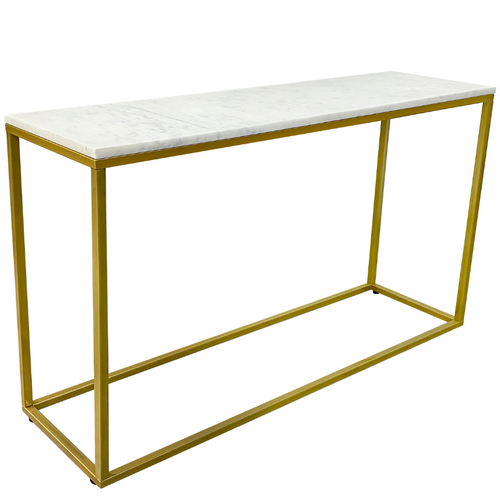Agni Marble Top Gold Legs Console Table - Fab Habitat , Console Tables, 