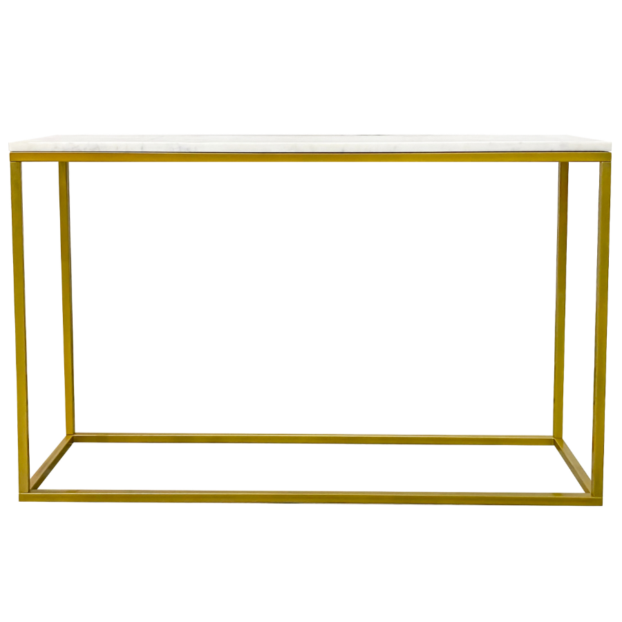 Agni Marble Top Gold Legs Console Table - Fab Habitat , Console Tables, 