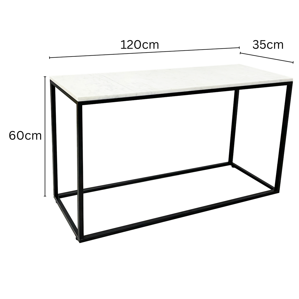 Agni Black Leg Console Table with Marble Top – Buy Online in Australia