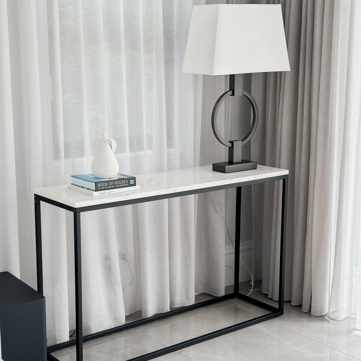 Agni Marble Top Console Table - Fab Habitat , Console Tables, 