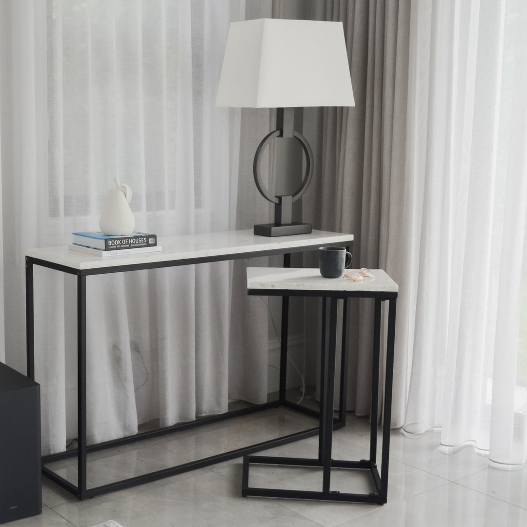 Agni Marble Top Console Table - Fab Habitat , Console Tables, [product_size],