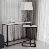 Agni Marble Top Console Table - Fab Habitat , Console Tables, 