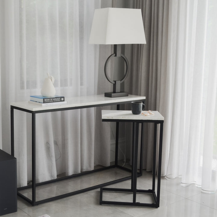 Agni Marble Top Console Table - Fab Habitat , Console Tables, [product_size],
