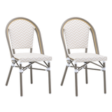 Ally Beige and White Parisian Outdoor Chair with Grey Frame