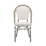 Ally Beige and White Parisian Outdoor Chair with Grey Frame