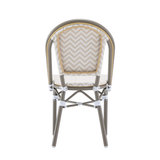 Ally Beige and White Parisian Outdoor Chair with Grey Frame