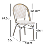 Ally Beige and White Parisian Outdoor Chair with Grey Frame