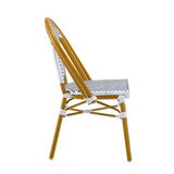 Ally White and Black Parisian Outdoor Chair with Light Brown Frame