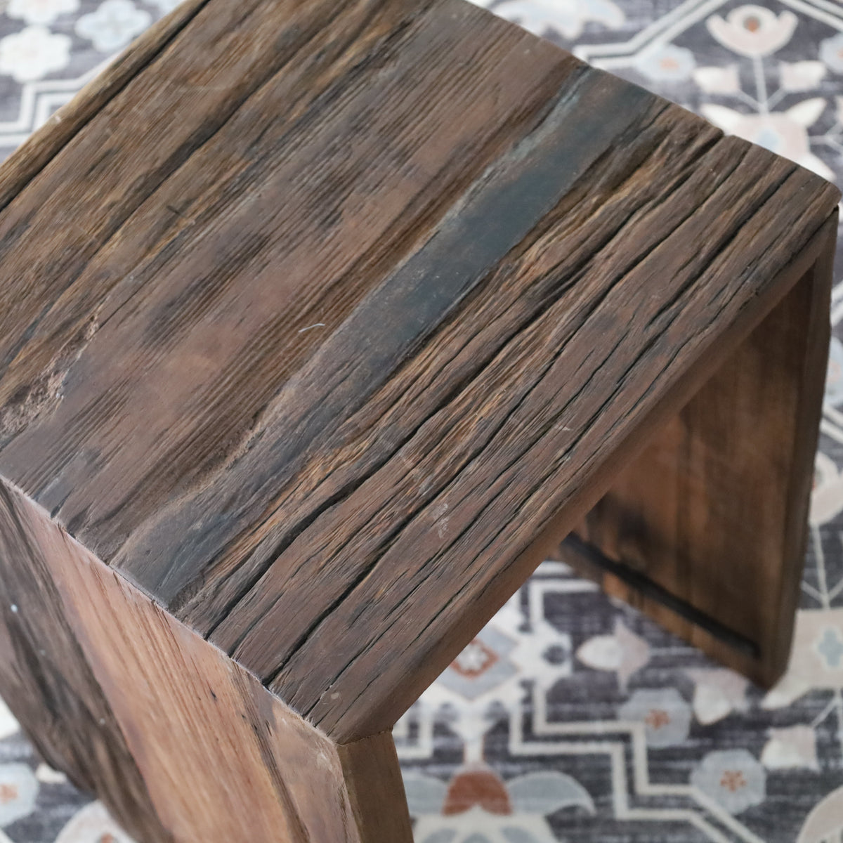 Amelia side table with top drawer and open shelf – solid mango wood, buy online in Australia