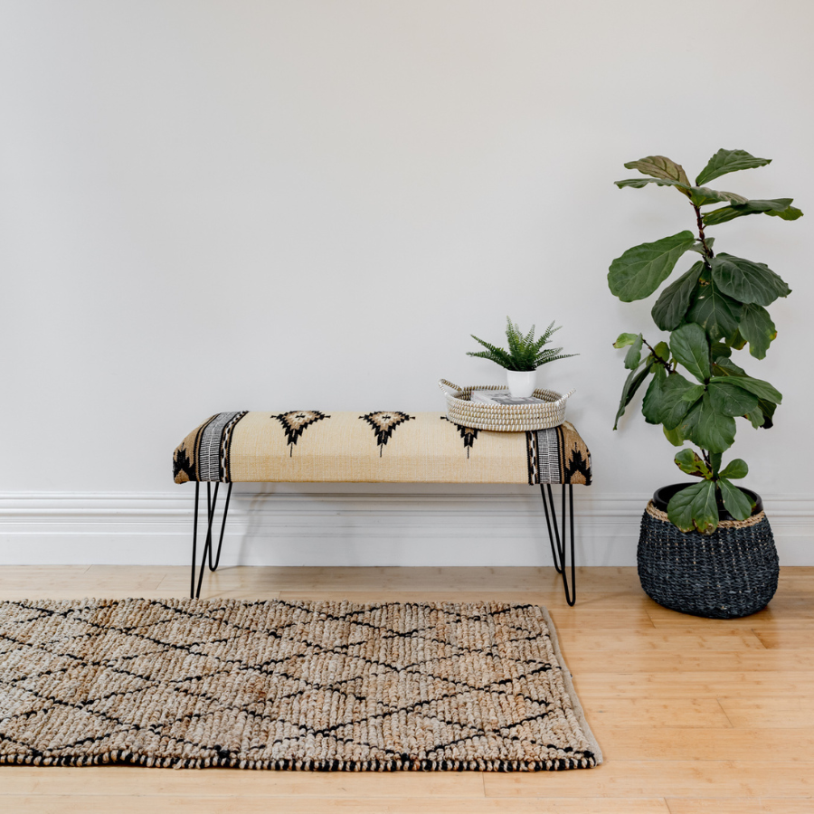 Anant Black and Natural Diamond Large Jute Rug - Fab Habitat , Jute Rug, 