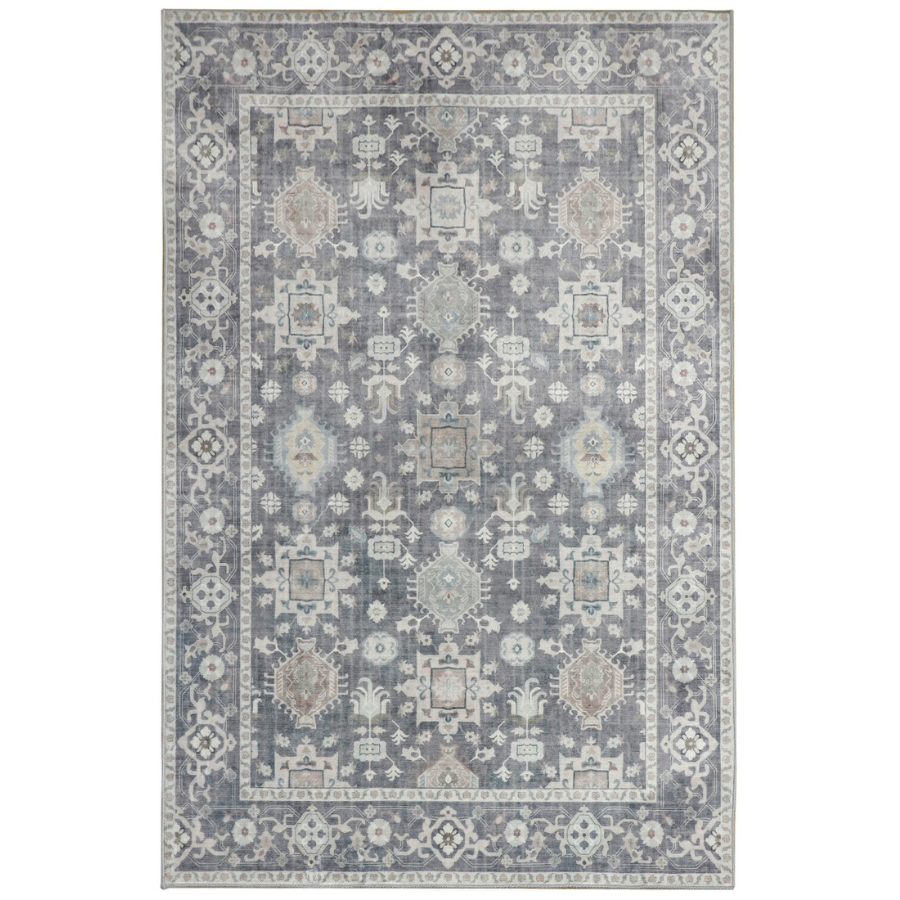 Anna Machine Washable Large Grey Rug - Fab Habitat , Rugs, [product_size],